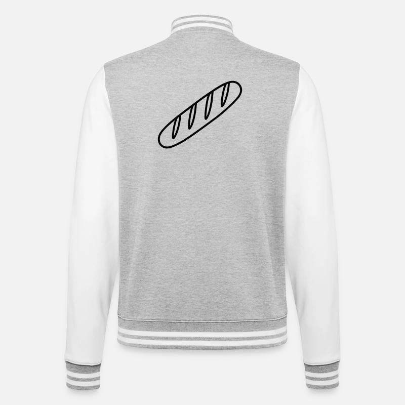 baguette - Veste Teddy - gris chiné / blanc