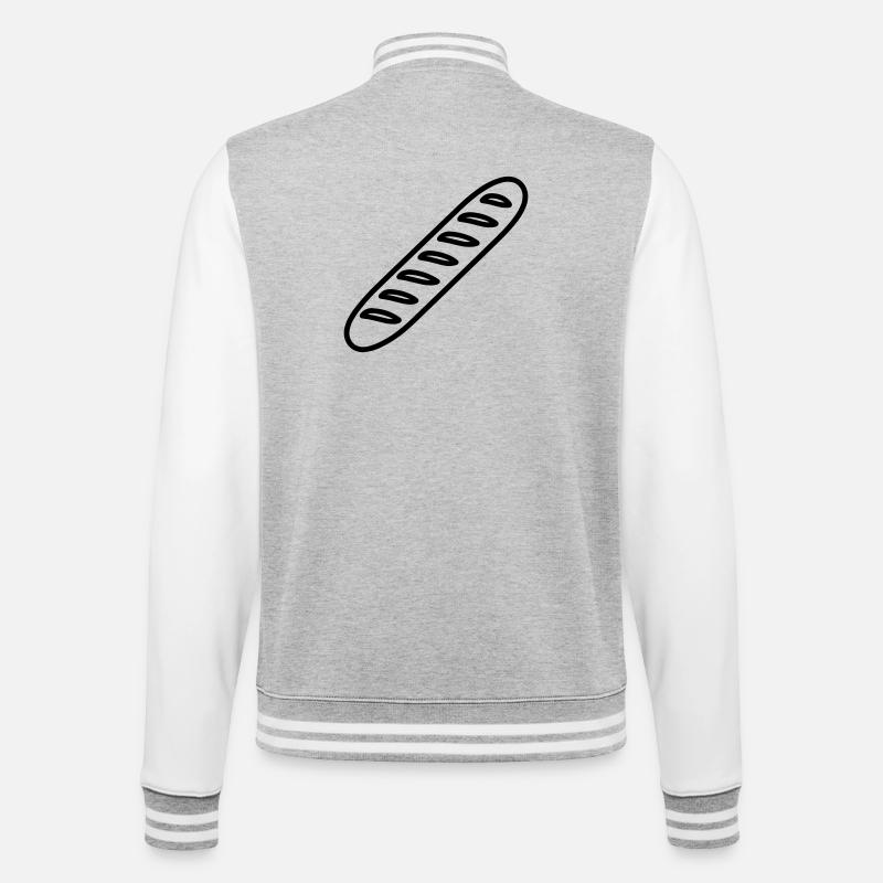 baguette - Veste Teddy - gris chiné / blanc