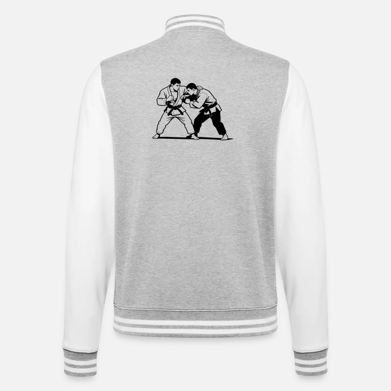 Sambo - College-Sweatjacke - Grau meliert/Weiß