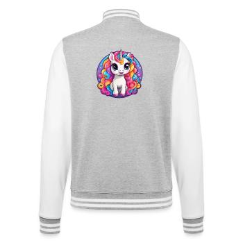 Dreamy Rainbow Unicorn - College Sweat Jacket - heather grey/white - Back - Marisol (170cm)