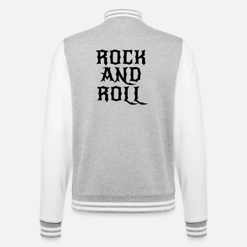 Gothic Rock and Roll Logo - College-Sweatjacke - Grau meliert/Weiß