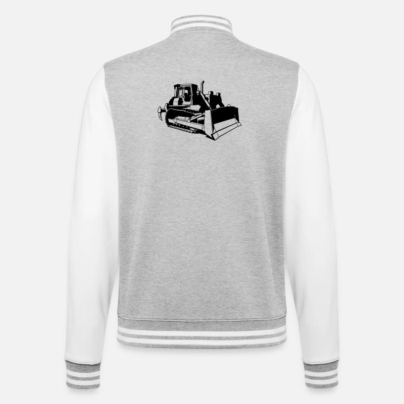 Bulldozer - College Sweat Jacket - heather grey/white