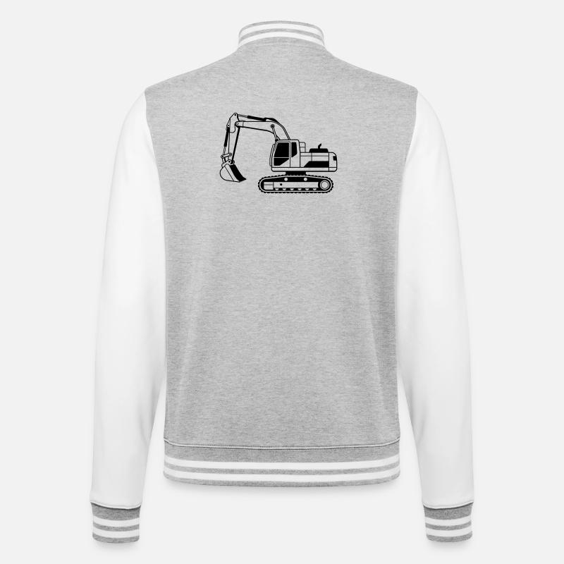 Excavatrice - Veste Teddy - gris chiné / blanc