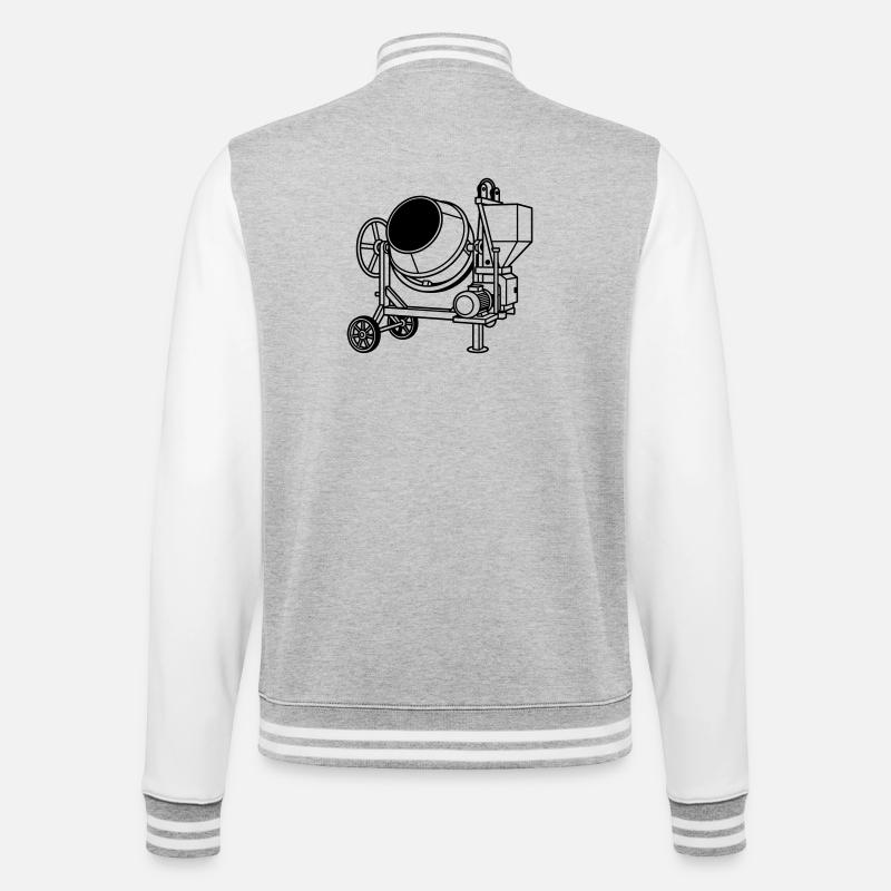 Tambour en ciment - Veste Teddy - gris chiné / blanc