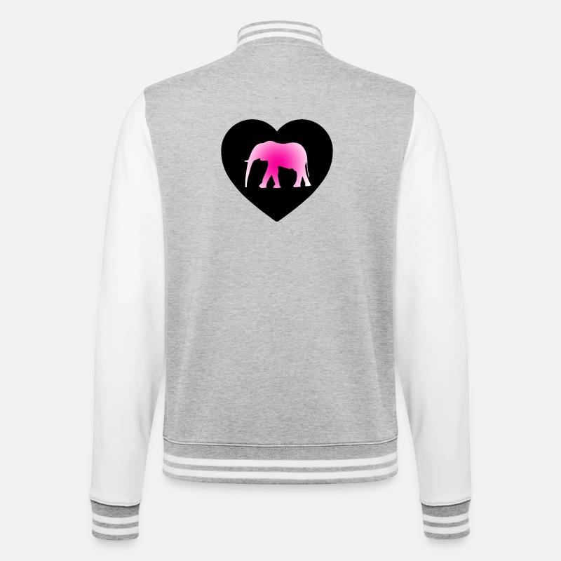 Elefant - College-Sweatjacke - Grau meliert/Weiß