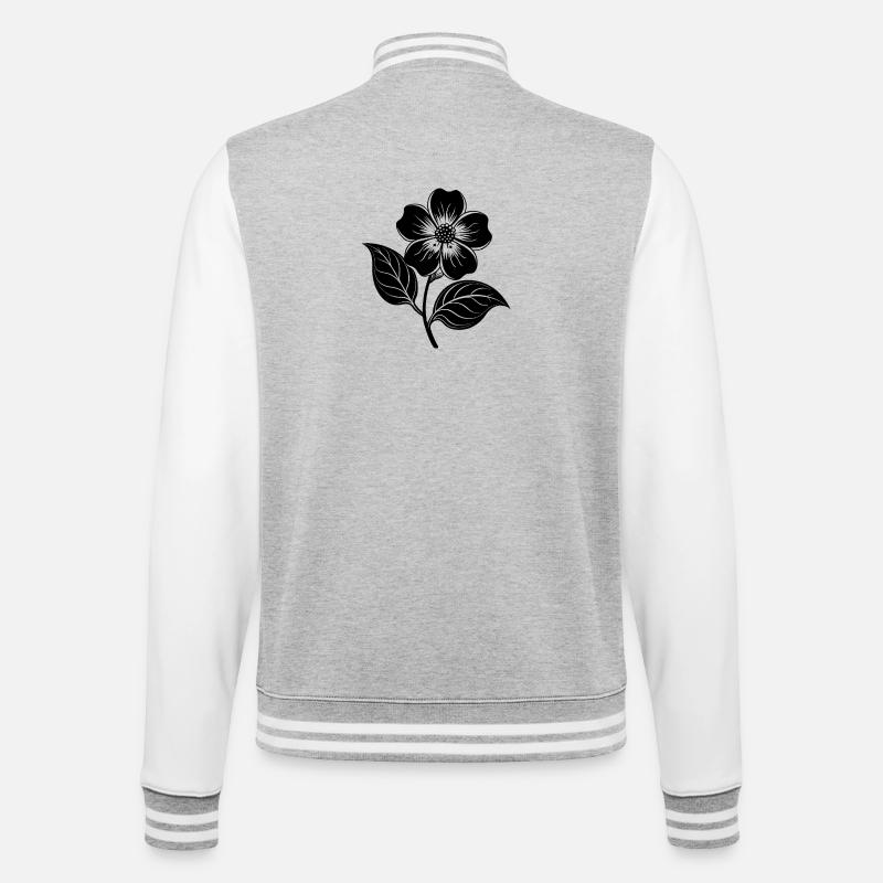 Hartriegelblume - College-Sweatjacke - Grau meliert/Weiß