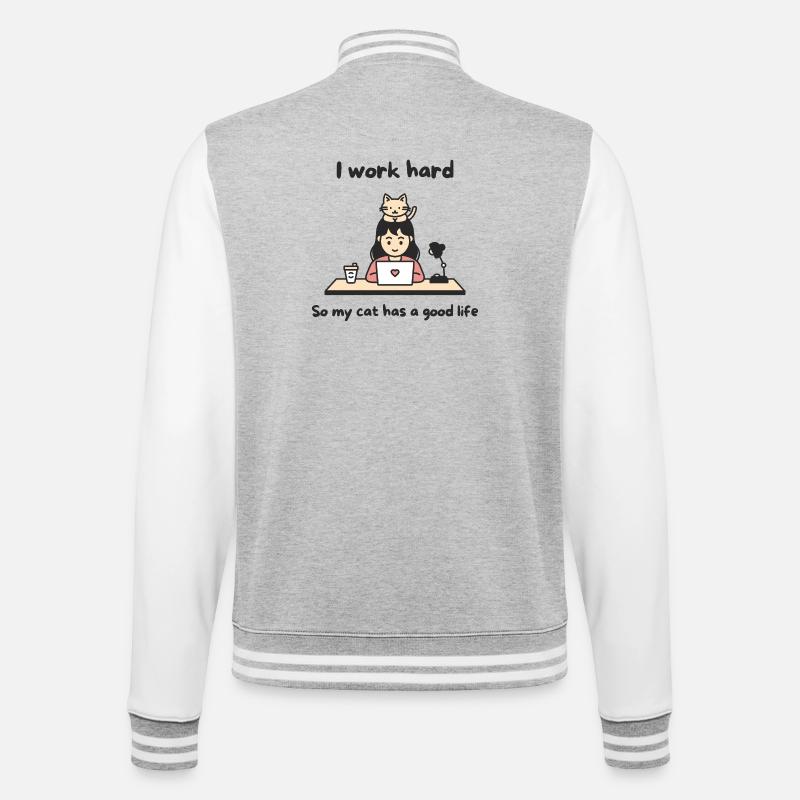 Bourreau de Chat Agité - Veste Teddy - gris chiné / blanc