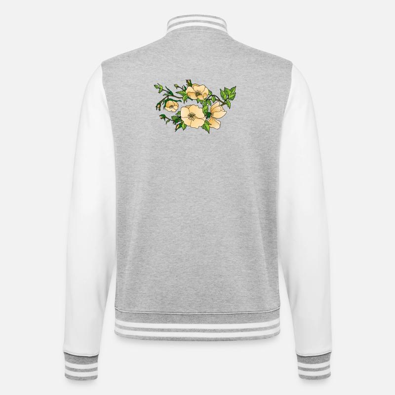 Flowers - College Sweat Jacket - heather grey/white