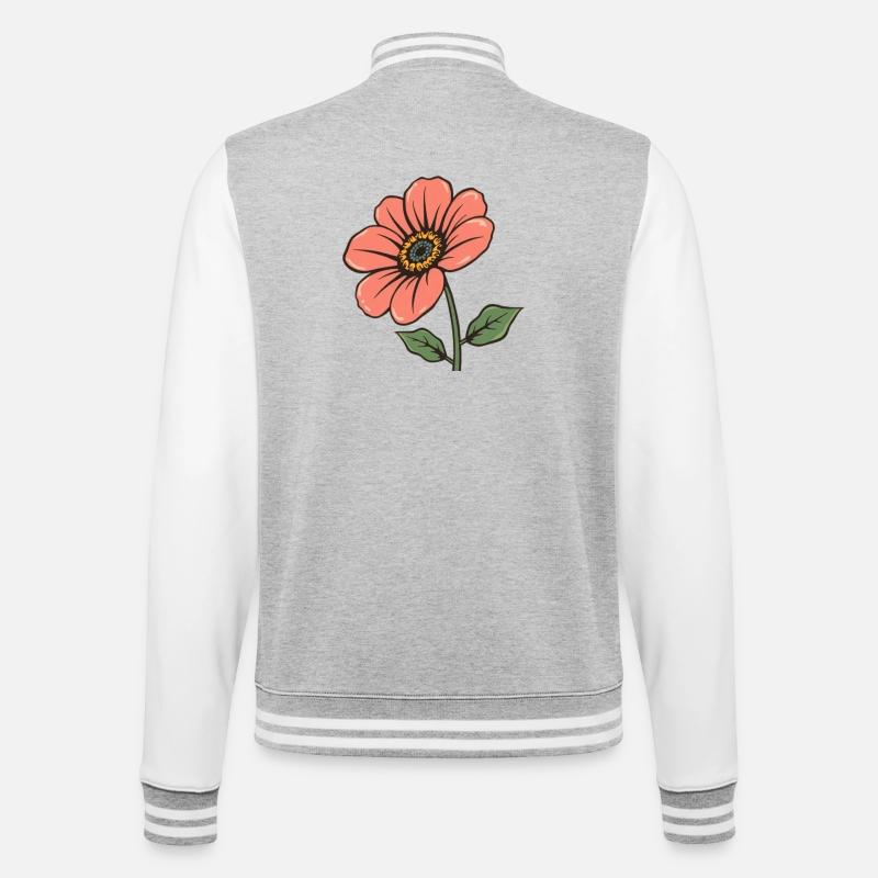 Fleurs pastel fleurs, rose cadeau maman - Veste Teddy - gris chiné / blanc