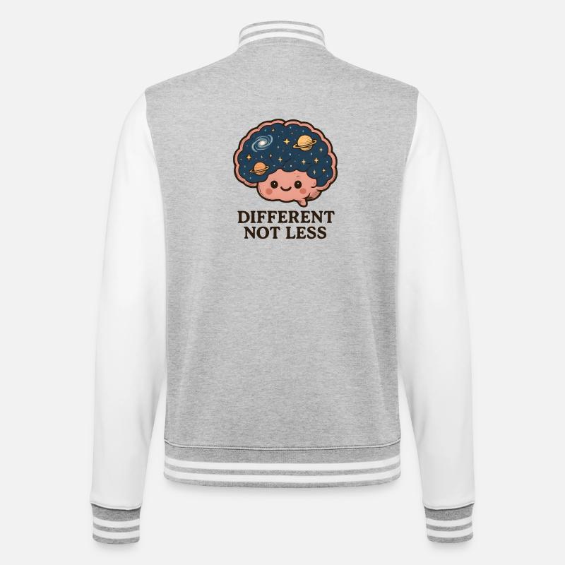 Anders Nicht Weniger Gehirnkunst - College-Sweatjacke - Grau meliert/Weiß