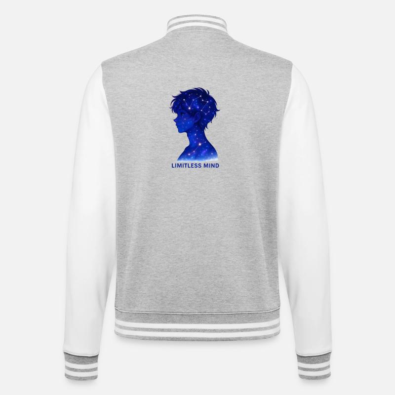 Limitless Mind Galaxy Silhouette - College Sweat Jacket - heather grey/white