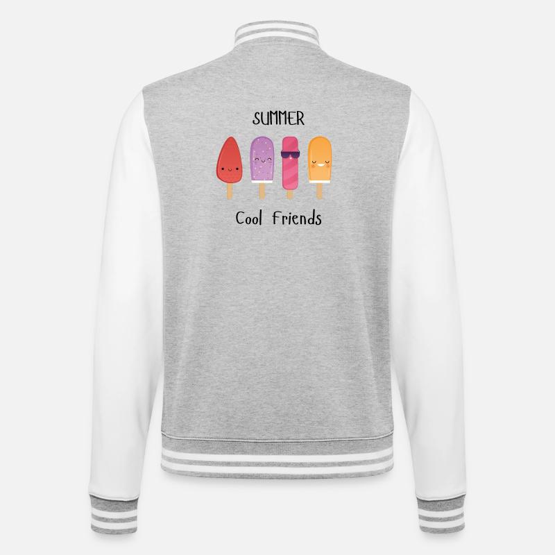 Amis cool d’été - Veste Teddy - gris chiné / blanc