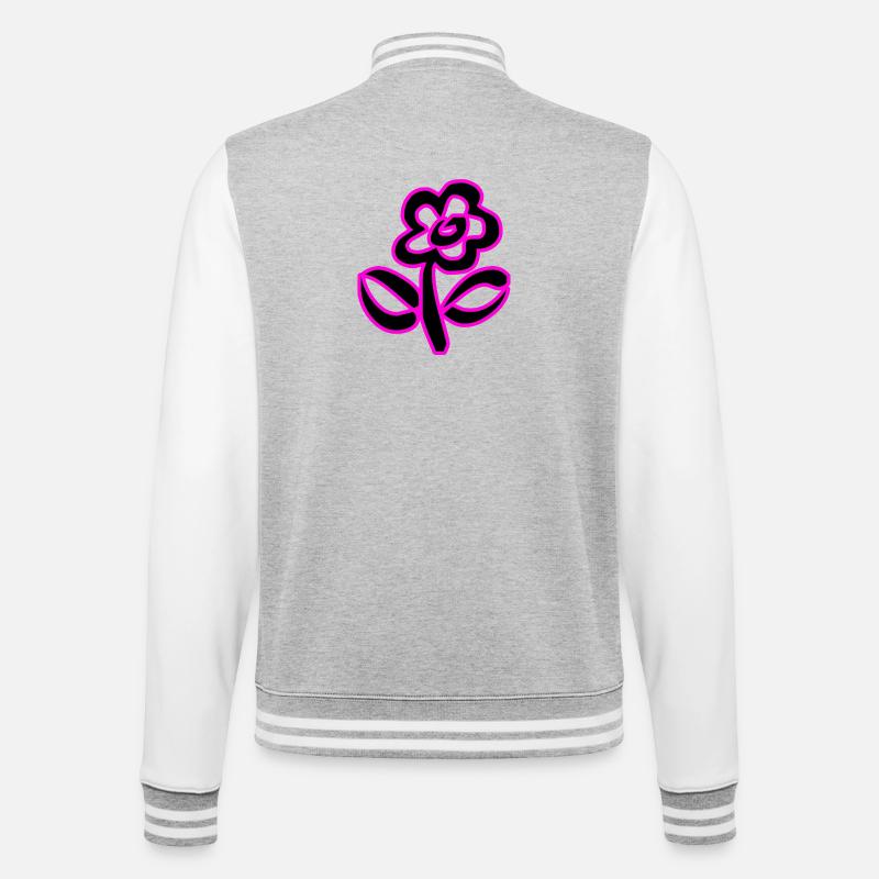 Fleur - Veste Teddy - gris chiné / blanc