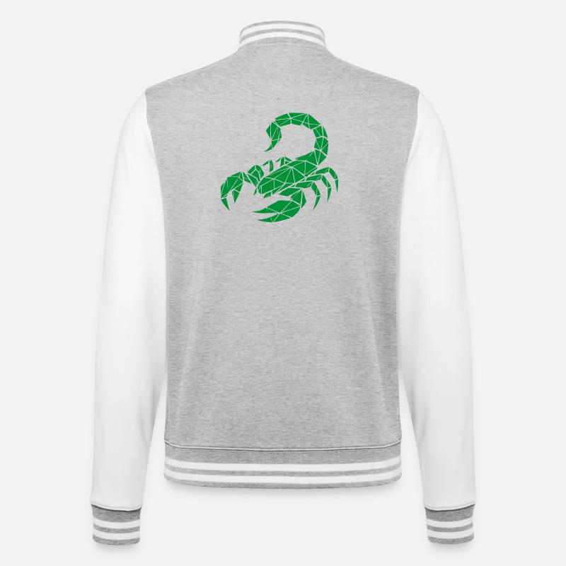 Scorpio – Power & Mystery - College Sweat Jacket - heather grey/white