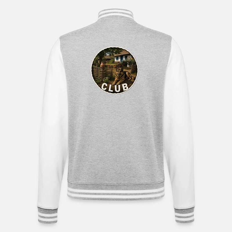Usadba - College-Sweatjacke - Grau meliert/Weiß