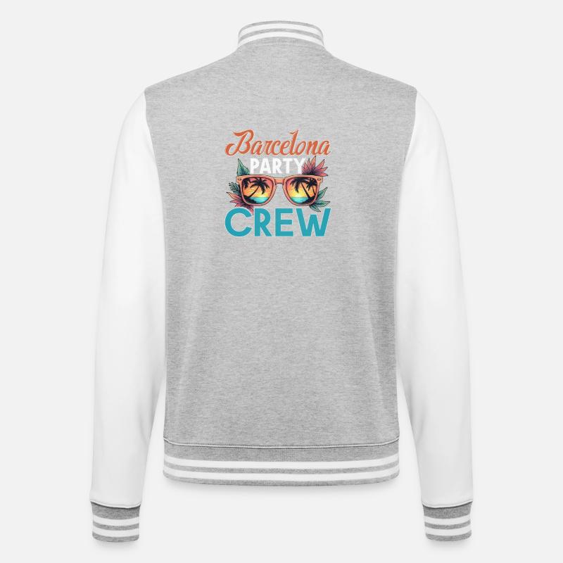 Barcelone Crew - Veste Teddy - gris chiné / blanc