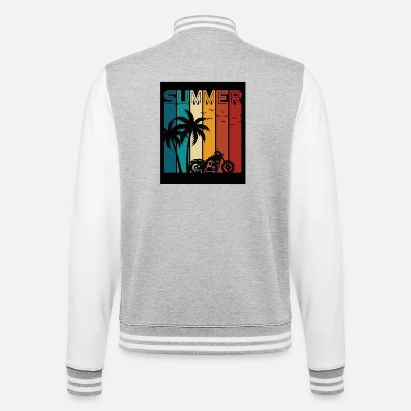summer - College Sweat Jacket - heather grey/white