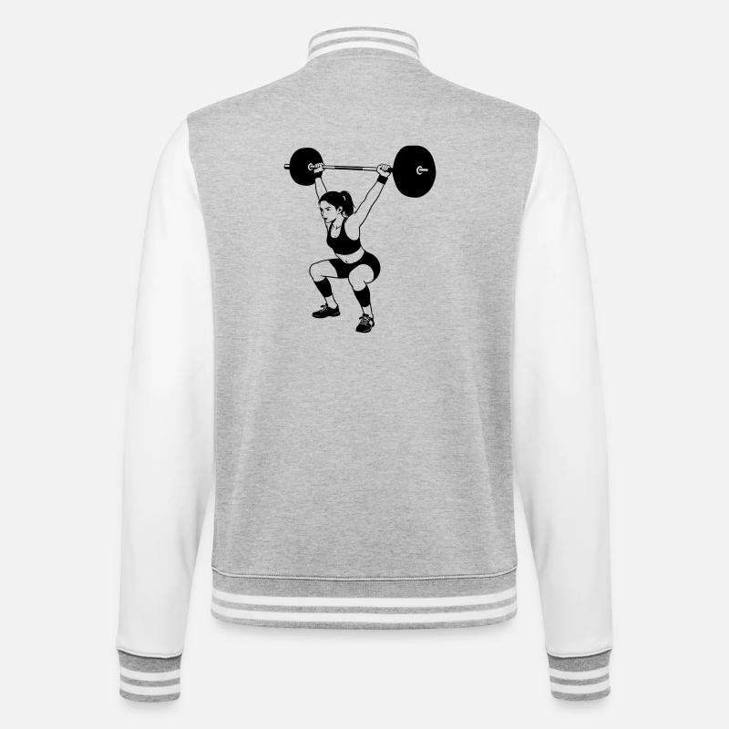 haltérophilie - Veste Teddy - gris chiné / blanc