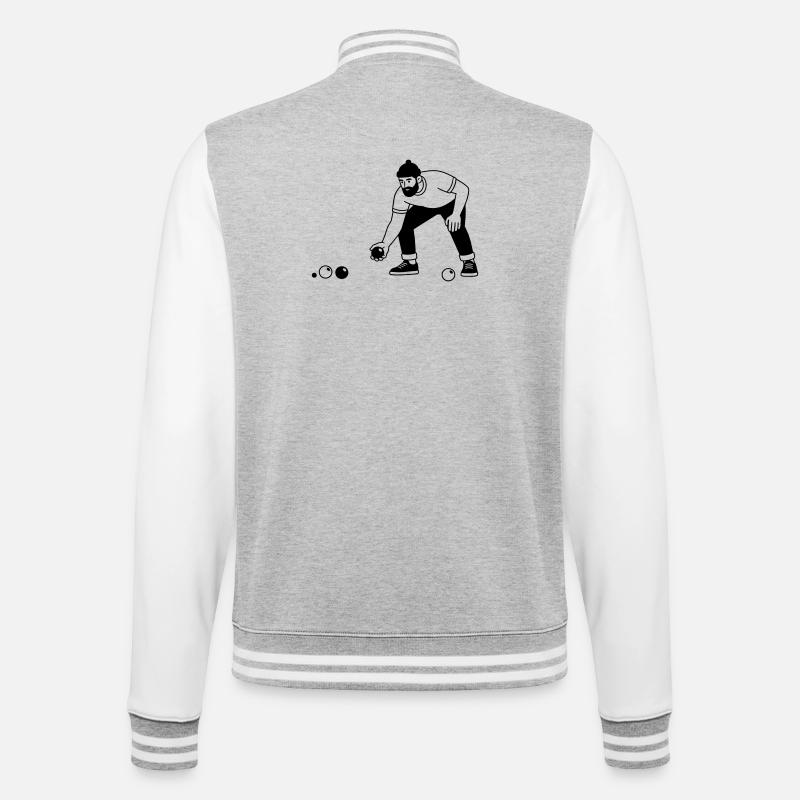 Bocce - College Sweat Jacket - heather grey/white