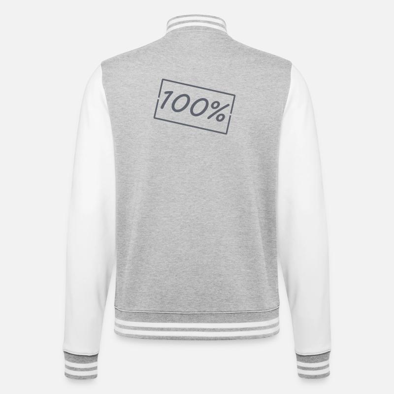 100- - Veste Teddy - gris chiné / blanc