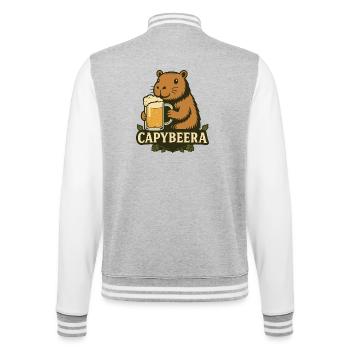 Capybeera - a fuel animal for many occasions - College Sweat Jacket - heather grey/white - Back - Marisol (170cm)