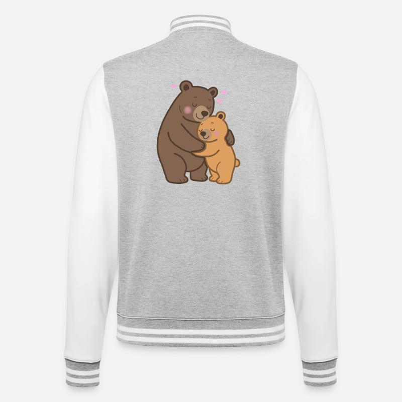 Mama Bear & Baby Bear - College Sweat Jacket - heather grey/white