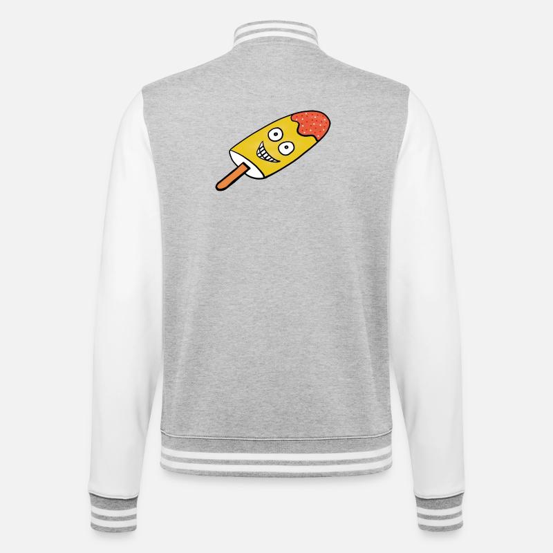 Fröhliches Zitronen-Eis Eiskrem Kinder  - College Sweat Jacket - heather grey/white