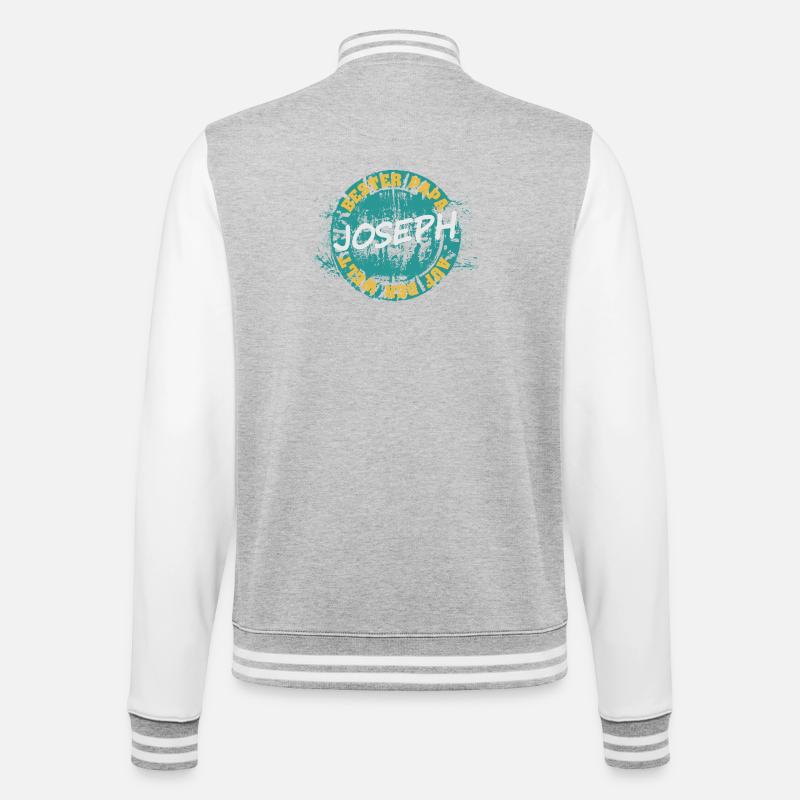 Joseph as father - College Sweat Jacket - heather grey/white