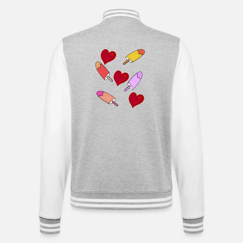  Eis Eiskrem Herzen Sommer Kinder - College Sweat Jacket - heather grey/white