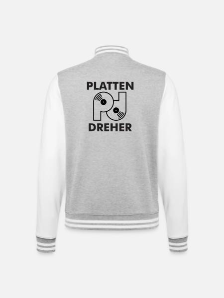 Plate turner logo with lettering - College Sweat Jacket - heather grey/white
