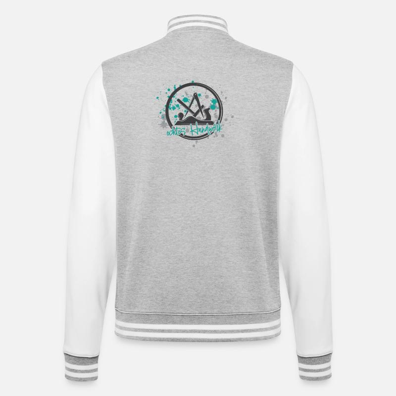 Schreiner Stolz grey-mint-small - College-Sweatjacke - Grau meliert/Weiß