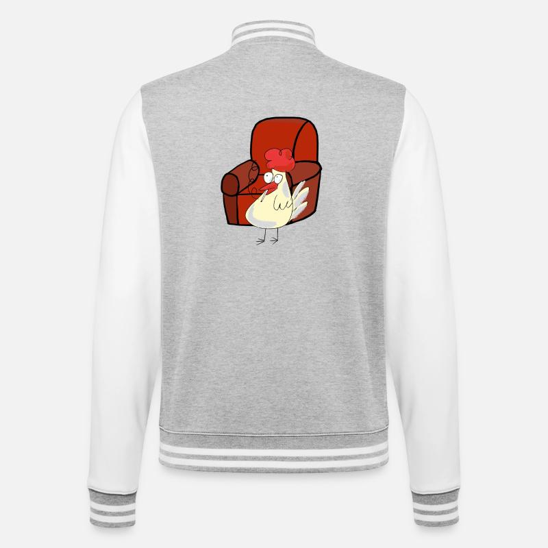 Feierabend Huhn Raucher Zigarette Pause - College-Sweatjacke - Grau meliert/Weiß