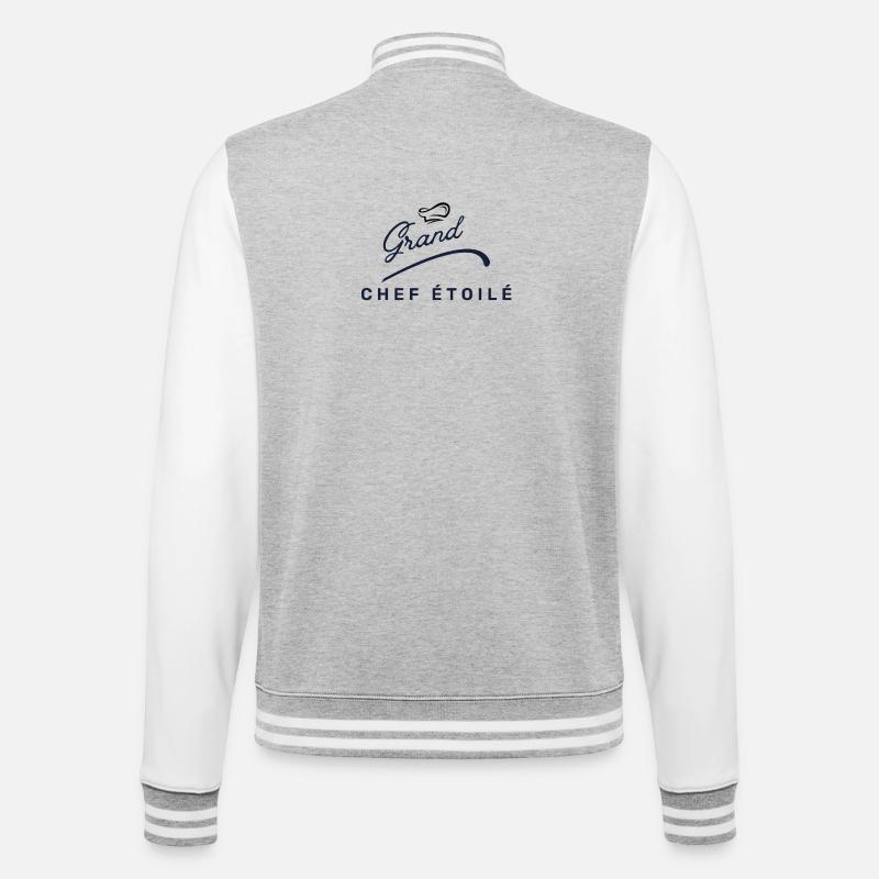 Grand chef étoilé chef de cuisine - Veste Teddy - gris chiné / blanc