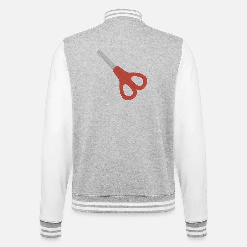 Icône des Ciseaux Rouges - Veste Teddy - gris chiné / blanc