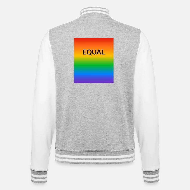 Rainbow Equal LGBT Pride Month - College Sweat Jacket - heather grey/white