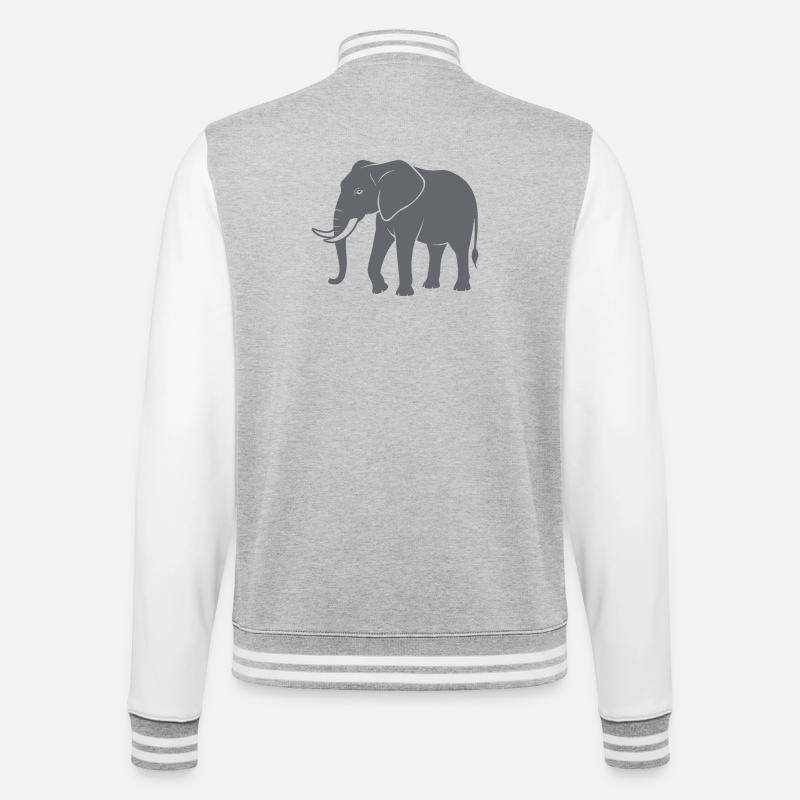 Elephant - College Sweat Jacket - heather grey/white