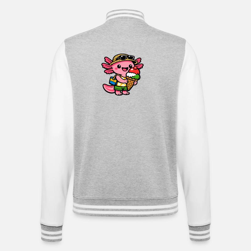 Sonnige Eis-Kreatur mit Hut - College Sweat Jacket - heather grey/white