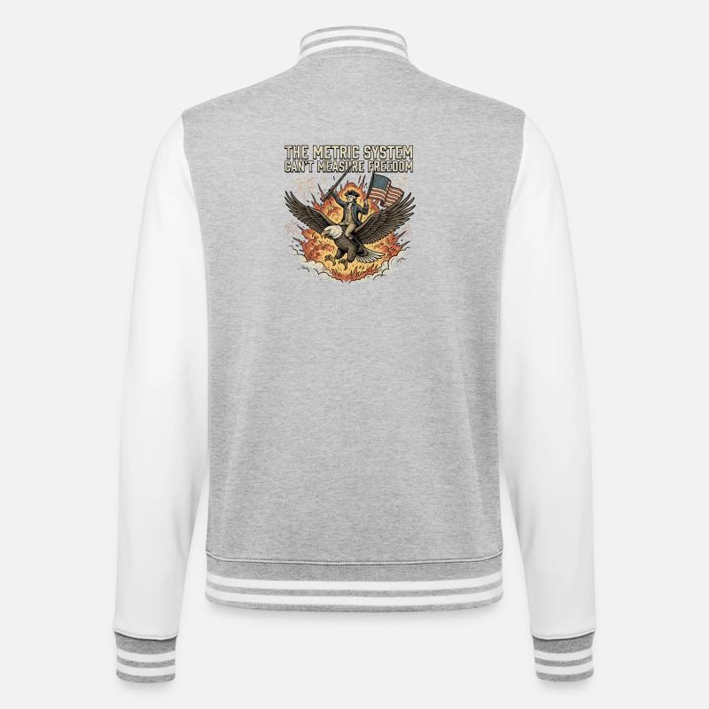 The metric system cannot measure freedom - College Sweat Jacket - heather grey/white