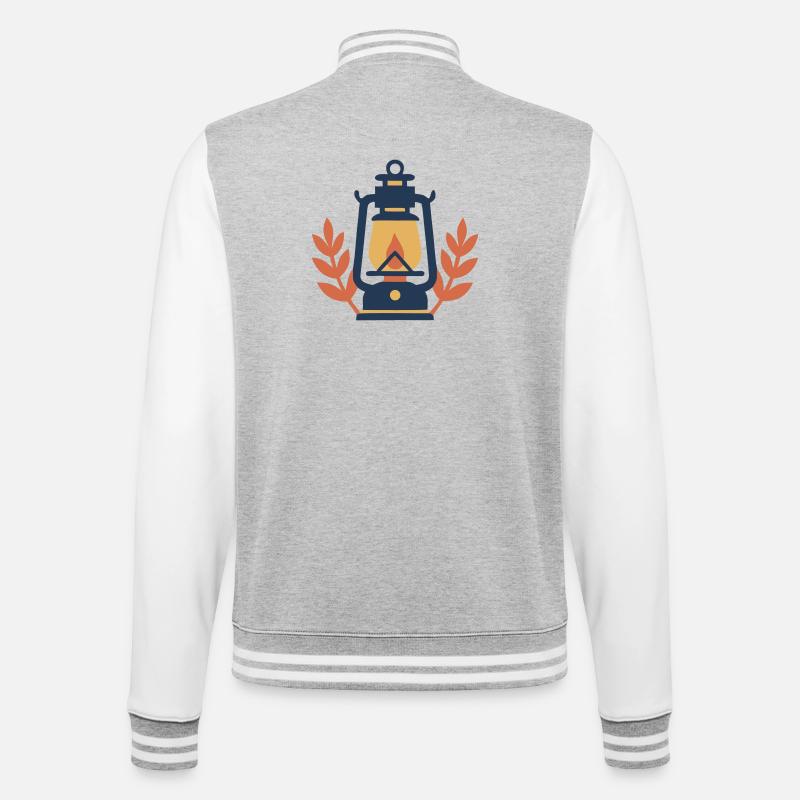 Forêt naturelle Camping Lantern - Veste Teddy - gris chiné / blanc