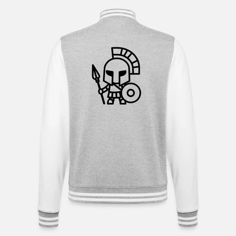 spartan - Veste Teddy - gris chiné / blanc