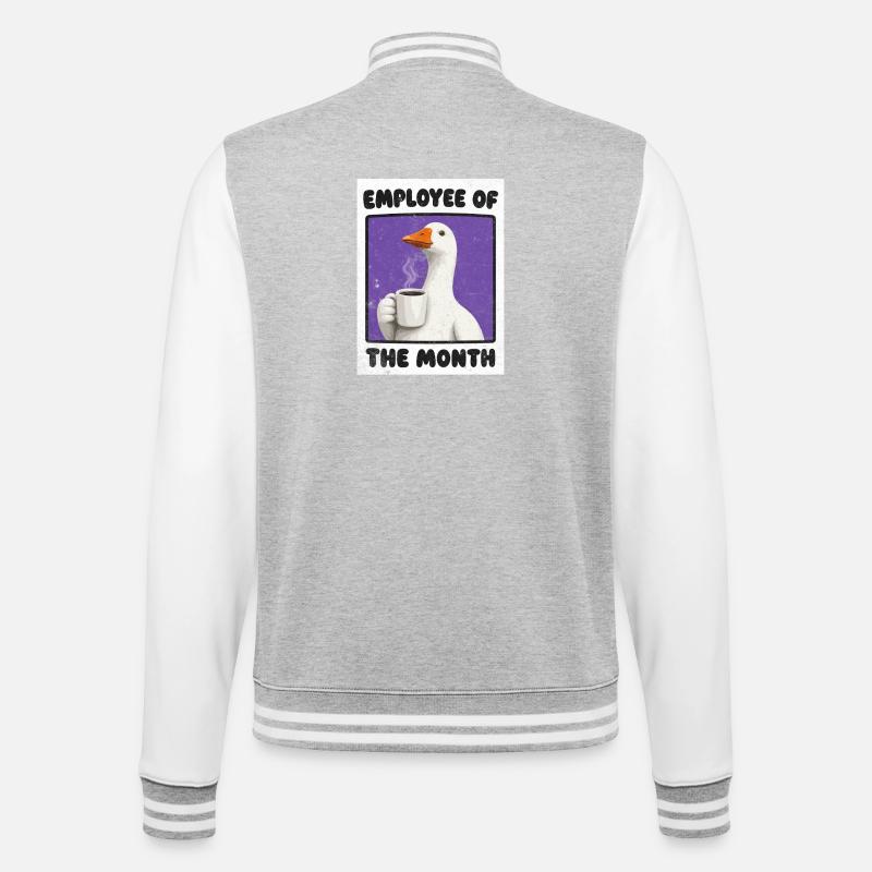 Lustiges Mitarbeiter des Monats Kaffee - College-Sweatjacke - Grau meliert/Weiß