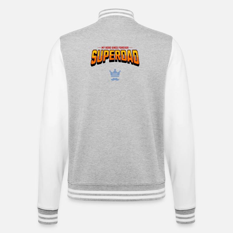 superdad - College-Sweatjacke - Grau meliert/Weiß