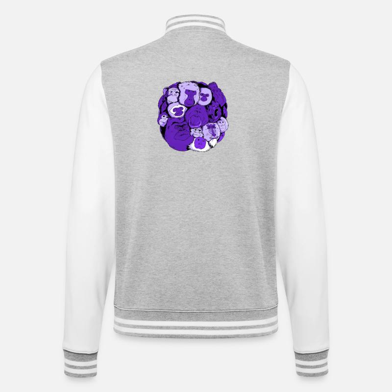 Monkey Ball - College Sweat Jacket - heather grey/white