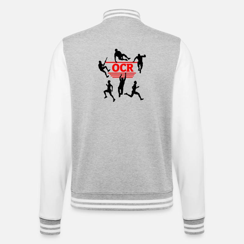 Puissance OCR – Conception de courses d’obstacles - Veste Teddy - gris chiné / blanc