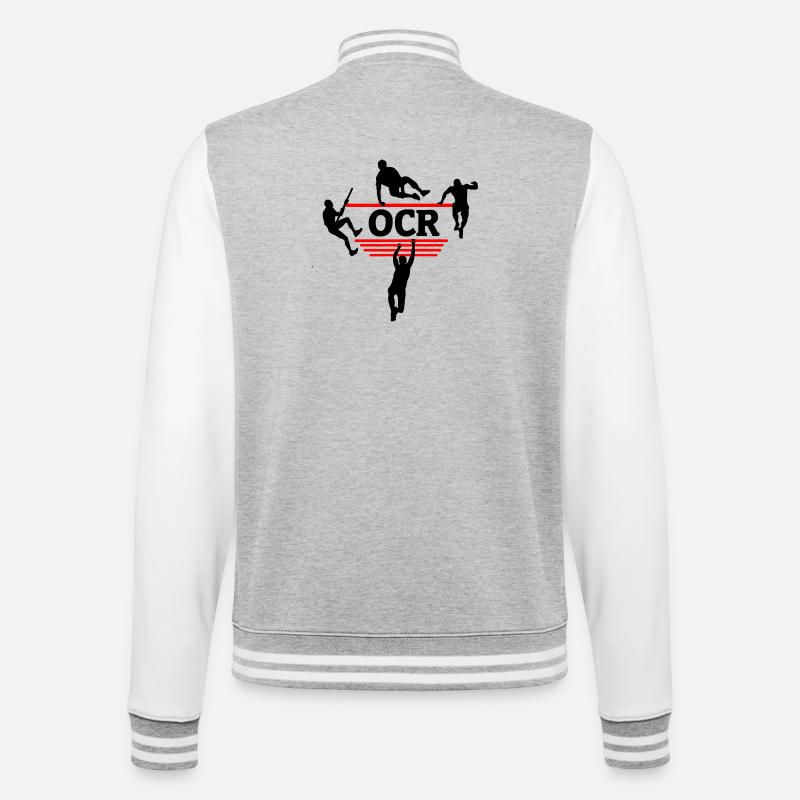 OCR Strength – Obstacle Focus Design - College Sweat Jacket - heather grey/white