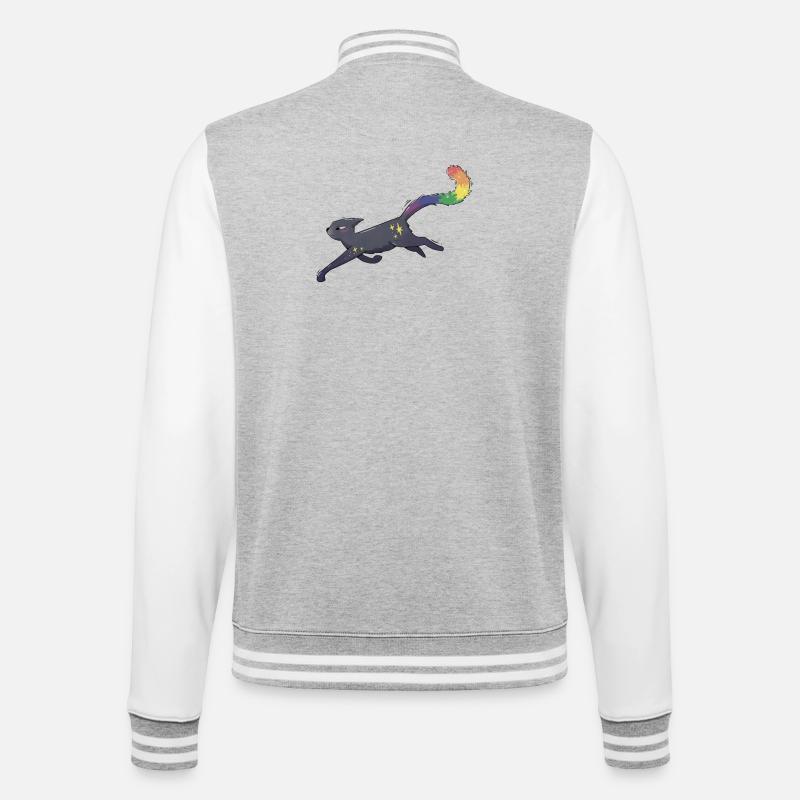 Cat with Stars and Pride Flag - College Sweat Jacket - heather grey/white
