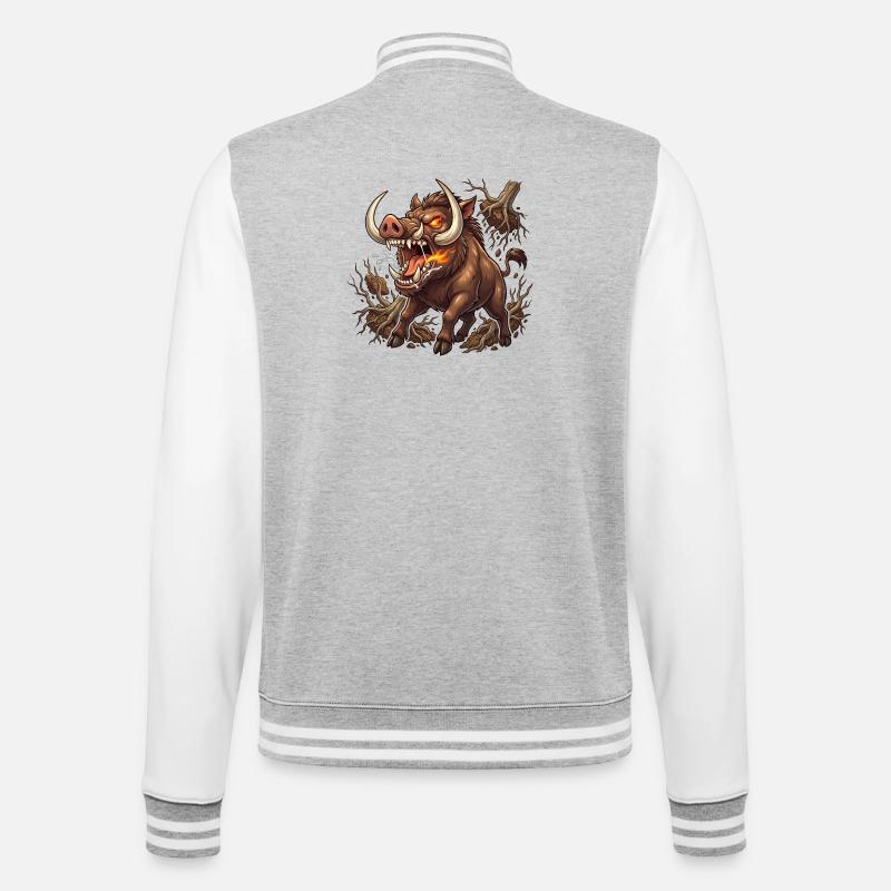 Firestorm Boar - College Sweat Jacket - heather grey/white