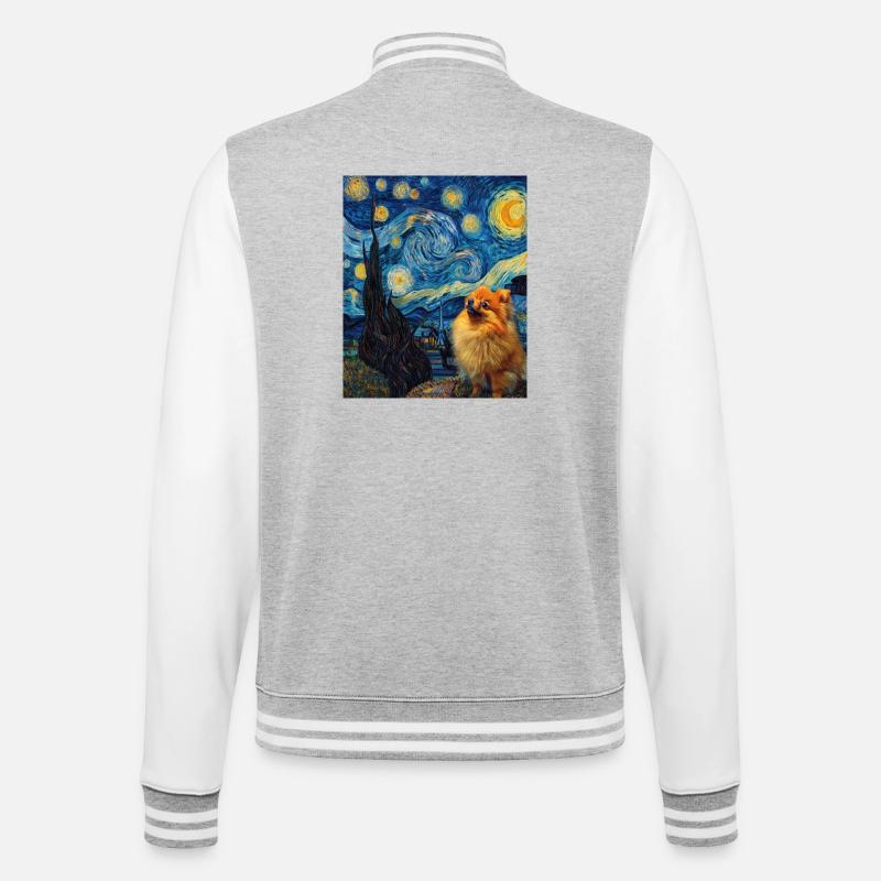 Zwergspitz Spitz Pomeranian - Veste Teddy - gris chiné / blanc