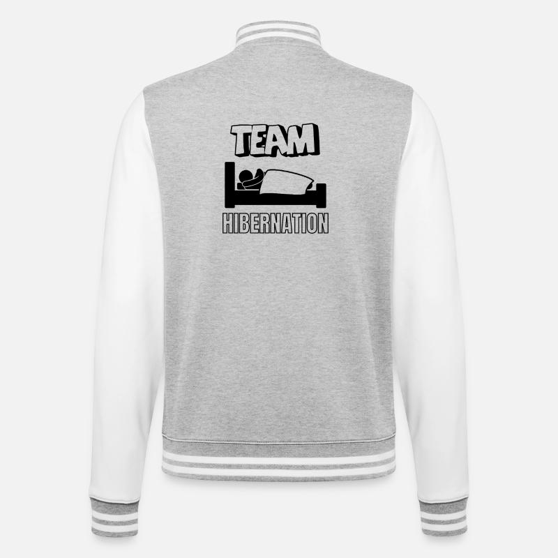 Team hibernation - College Sweat Jacket - heather grey/white