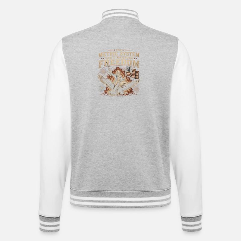 The metric system cannot measure freedom - College Sweat Jacket - heather grey/white